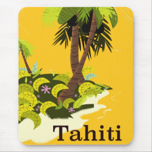 Tapis De Souris Affiche de voyage Tahiti Retro