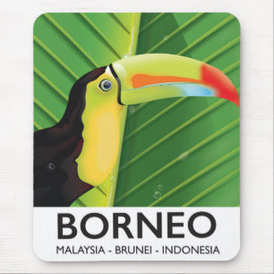 Tapis De Souris Affiche de voyage Toucan de Bornéo