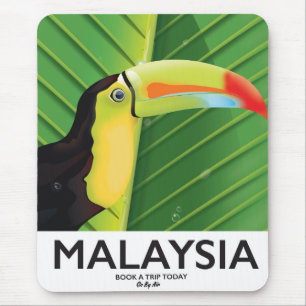 Tapis De Souris Affiche de voyage Toucan de Malaisie