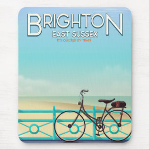 Tapis De Souris Affiche de voyage vintage de Brighton, East Sussex