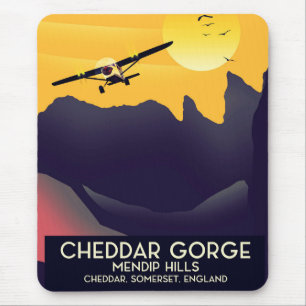 Tapis De Souris Affiche de voyage vintage de Cheddar Gorge.