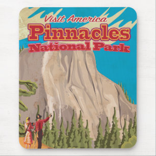 Tapis De Souris Affiche de voyage vintage du parc national de Pinn