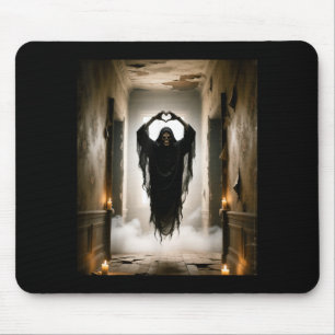 Tapis De Souris Affiche d'horreur visage effrayant mains cœur fant