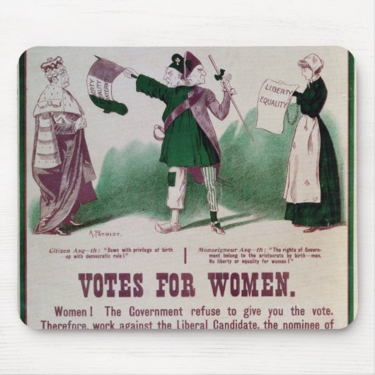 Tapis De Souris Affiche du suffrage des femmes (Devant)