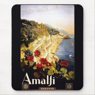 Tapis De Souris Affiche italienne de voyage de littoral d'Amalfi