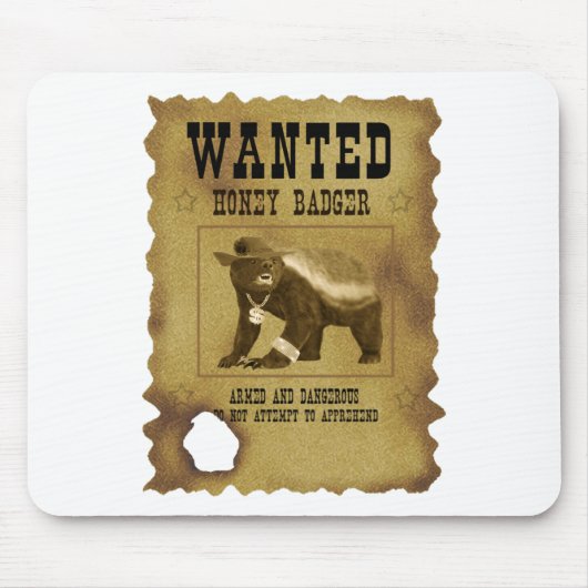 Tapis De Souris Affiche Recherchée de blaireau de miel (Devant)