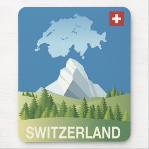 Tapis De Souris Affiche Suisse Travel