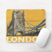 Tapis De Souris Affiche vintage de Londres (Avec souris)