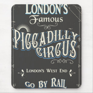 Tapis De Souris Affiche vintage Piccadilly Circus Londres