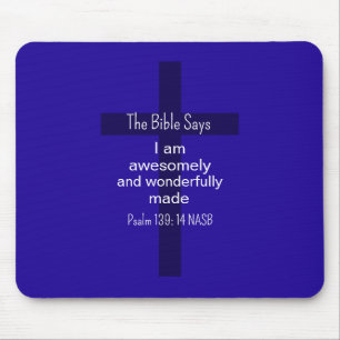 Tapis De Souris Affirmation Biblique Bleue Encouragement Chrétien