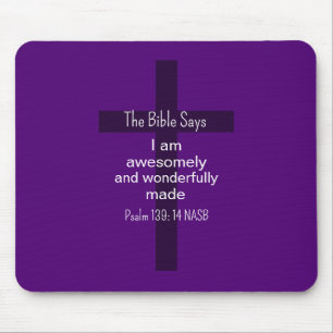 Tapis De Souris Affirmation de la Bible violette Encouragement Chr