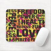 Tapis De Souris affirmations noir - vert rose éclat (Avec souris)