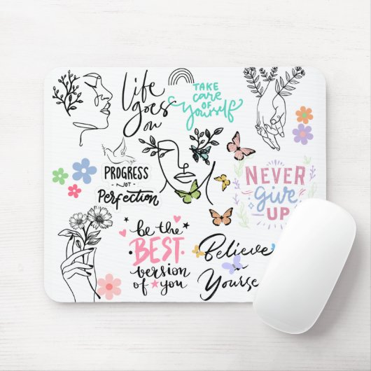 Tapis De Souris Affirmations positives (Avec souris)