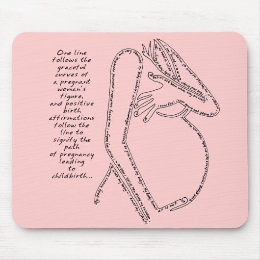 Tapis De Souris Affirmations roses Mousepad de naissance (Devant)
