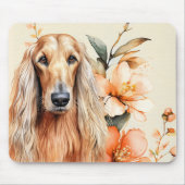 Tapis De Souris Afghan Hound Dog and Peach Lilies (Devant)