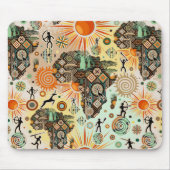Tapis De Souris Africa Map Decorative Tribal Elements Pattern (Devant)
