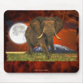 Tapis De Souris African Elephant & Savannah Moon Art Design (Devant)