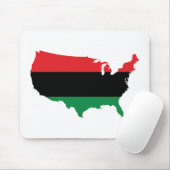 Tapis De Souris Afro-Américain _ Couleurs rouge, noir et vert (Avec souris)
