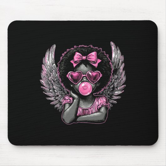 Tapis De Souris Afro Cupid With Sungles Blowing Bubble Gum Valenti (Devant)