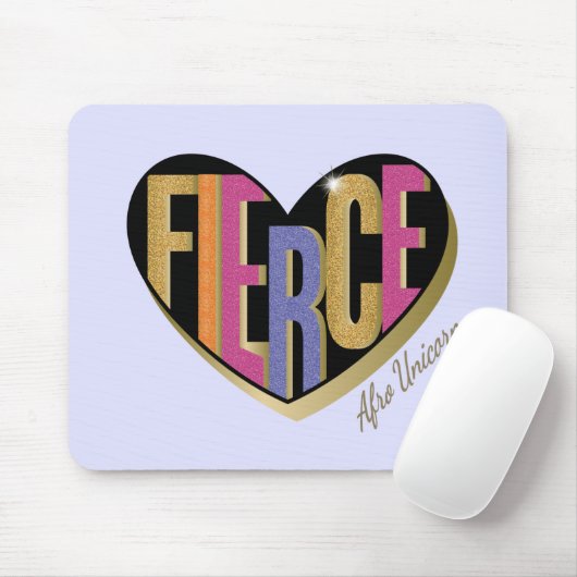 Tapis De Souris Afro Unicorn Fierce Heart Design (Avec souris)