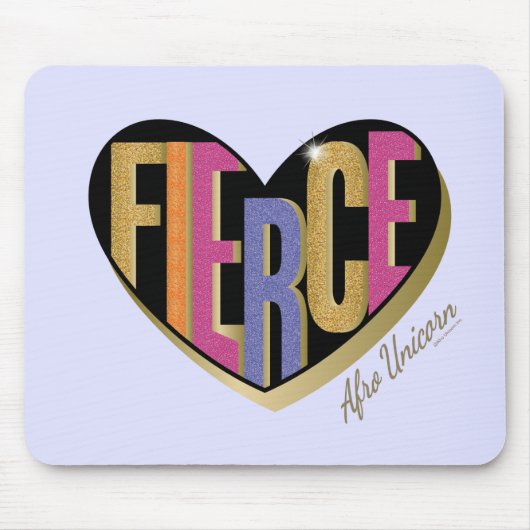 Tapis De Souris Afro Unicorn Fierce Heart Design (Devant)