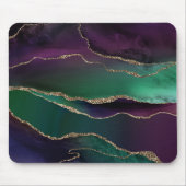 Tapis De Souris Agate attrayante | Joyau foncé Tone Pierre Or Vein (Devant)