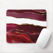 Tapis De Souris Agate bordeaux et or (Avec souris)