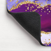Tapis De Souris Agate de Parties scintillant de Peacock violet et  (Coin)