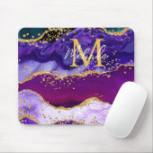 Tapis De Souris Agate de Parties scintillant de Peacock violet et  (Avec souris)