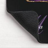 Tapis De Souris agate de parties scintillant en or et violet monog (Coin)