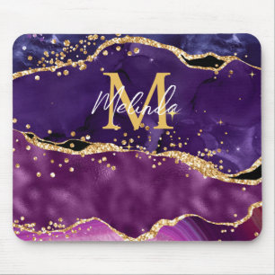 Tapis De Souris Agate des séquences de Parties scintillant violet