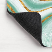 Tapis De Souris Agate Geode Mint Green Gold Faux Parties scintilla (Coin)