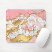 Tapis De Souris Agate sequins or et rose (Avec souris)