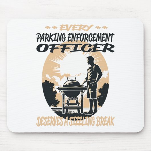 Tapis De Souris Agent D'Application Du Stationnement Funny Bbq Che (Devant)