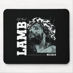 Tapis De Souris Agneau de Dieu - Verset biblique chrétien Foi