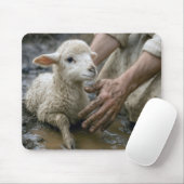 Tapis De Souris Agneau Secouru par un berger (Avec souris)