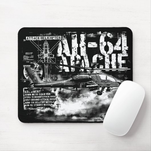 Tapis De Souris AH-64 Apache Mousepad (Avec souris)