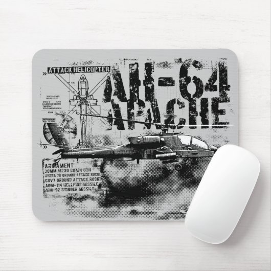 Tapis De Souris AH-64 Apache Mousepad (Avec souris)