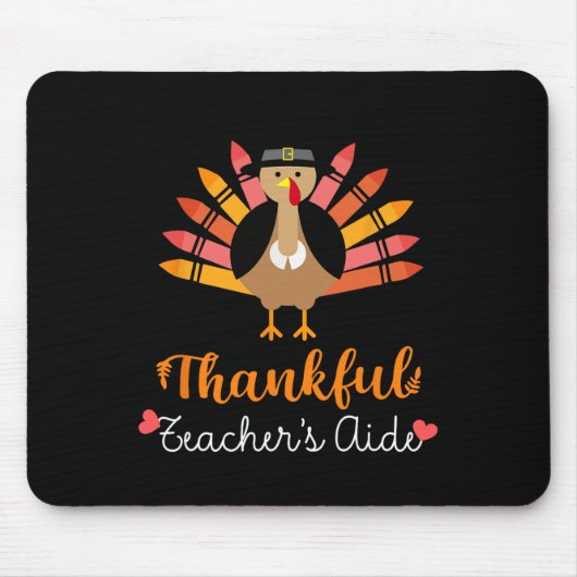 Tapis De Souris Aide de l'enseignant Thanksgiving Fall mignonne Tu (Devant)