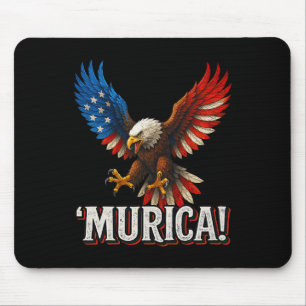Tapis De Souris Aigle américain du 4 juillet Drapeau américain Pat