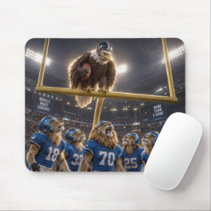 Tapis De Souris Aigle avec un ballon de football sur un poteau de