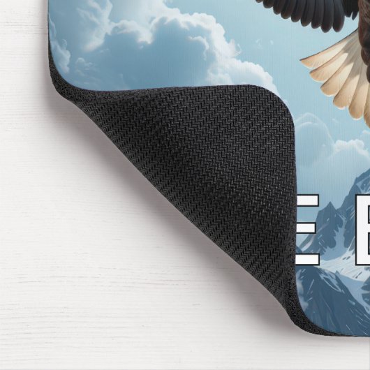 Tapis De Souris Aigle Bald Avec Texte LIBERTÉ (Coin)