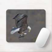 Tapis De Souris Aigle Bald avec un poisson (Avec souris)