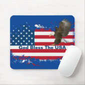 Tapis De Souris Aigle Bald Sur USA Drapeau Mousepad Souris (Avec souris)