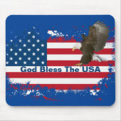 Tapis De Souris Aigle Bald Sur USA Drapeau Mousepad Souris (Devant)