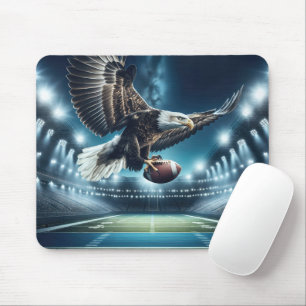 Tapis De Souris Aigle Bald Volant Avec Un Football