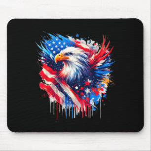 Tapis De Souris Aigle chauve 4 juillet Jour de l'Indépendance Amér