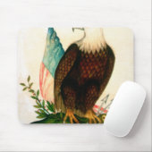 Tapis De Souris Aigle chauve avec le drapeau (Avec souris)