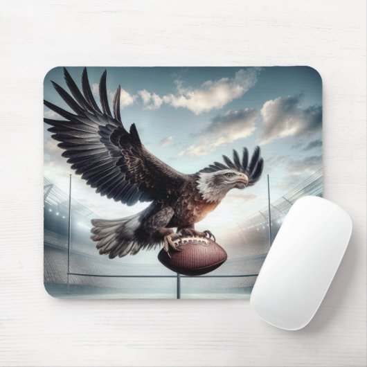 Tapis De Souris Aigle chauve marquant un touché (Avec souris)