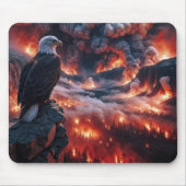 Tapis De Souris Aigle de Bald à l'observation d'un incendie de mon (Devant)